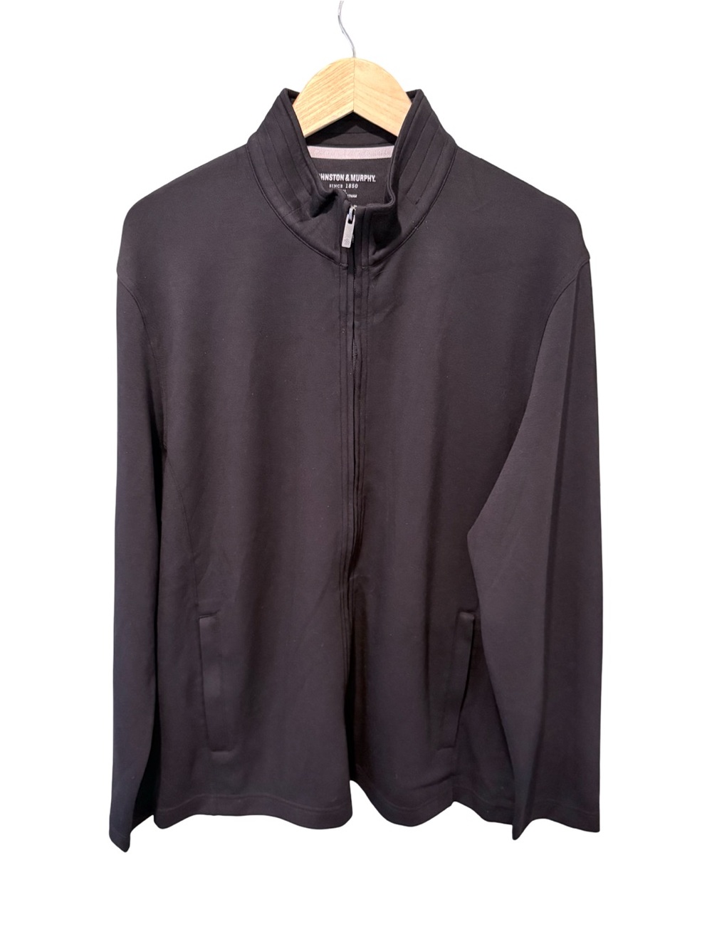 Johnston & Murphy Black Full Zip Knit Jacket NWT Size XL - Picture 2 of 6